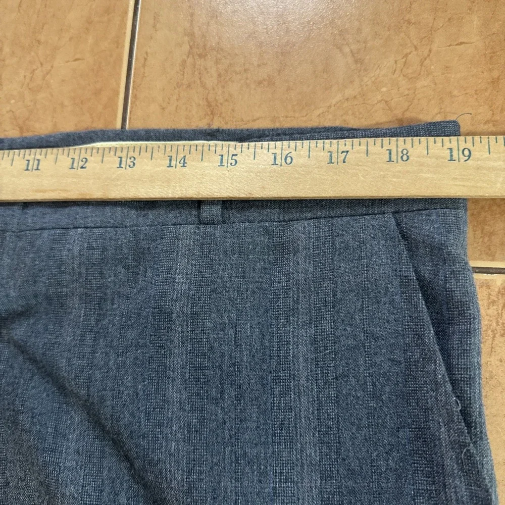 VTG Van Julian 2 Pc Wool Suit Blue Stripe Jacket Sz 44L Pants 38 x 30 USA Made